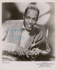 Sonny Stitt vintage photo with saxophone RR Auction