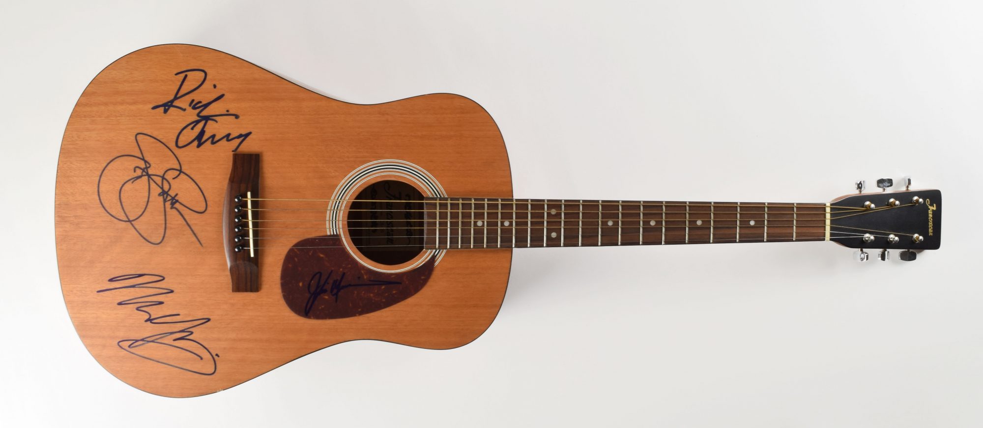 Franciscan natural-finish acoustic guitar autograph Neil Young Stephen Stills Richie Furay Jim Messina John Brennan Collection RR Auction