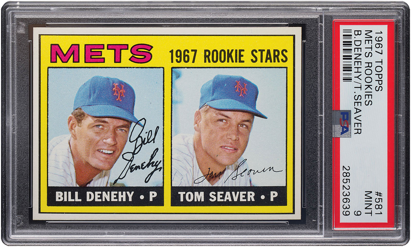 1967 Topps #581 Tom Seaver and Bill Denehy PSA MINT 9 for sale RR Auction