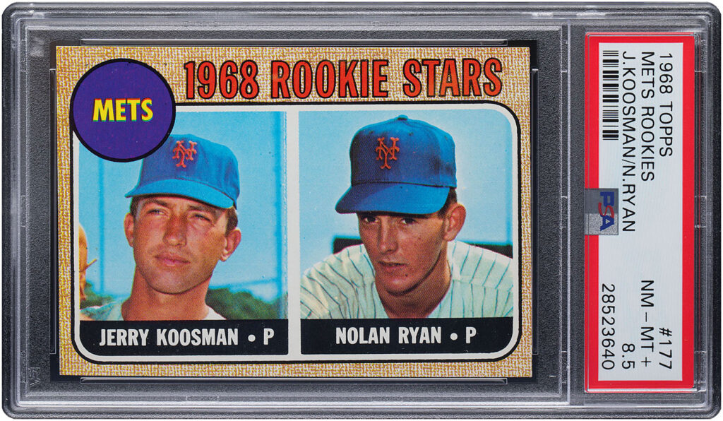 1968 Topps #177 Nolan Ryan and Jerry Koosman PSA NM-MT+ 8.5 for sale RR Auction