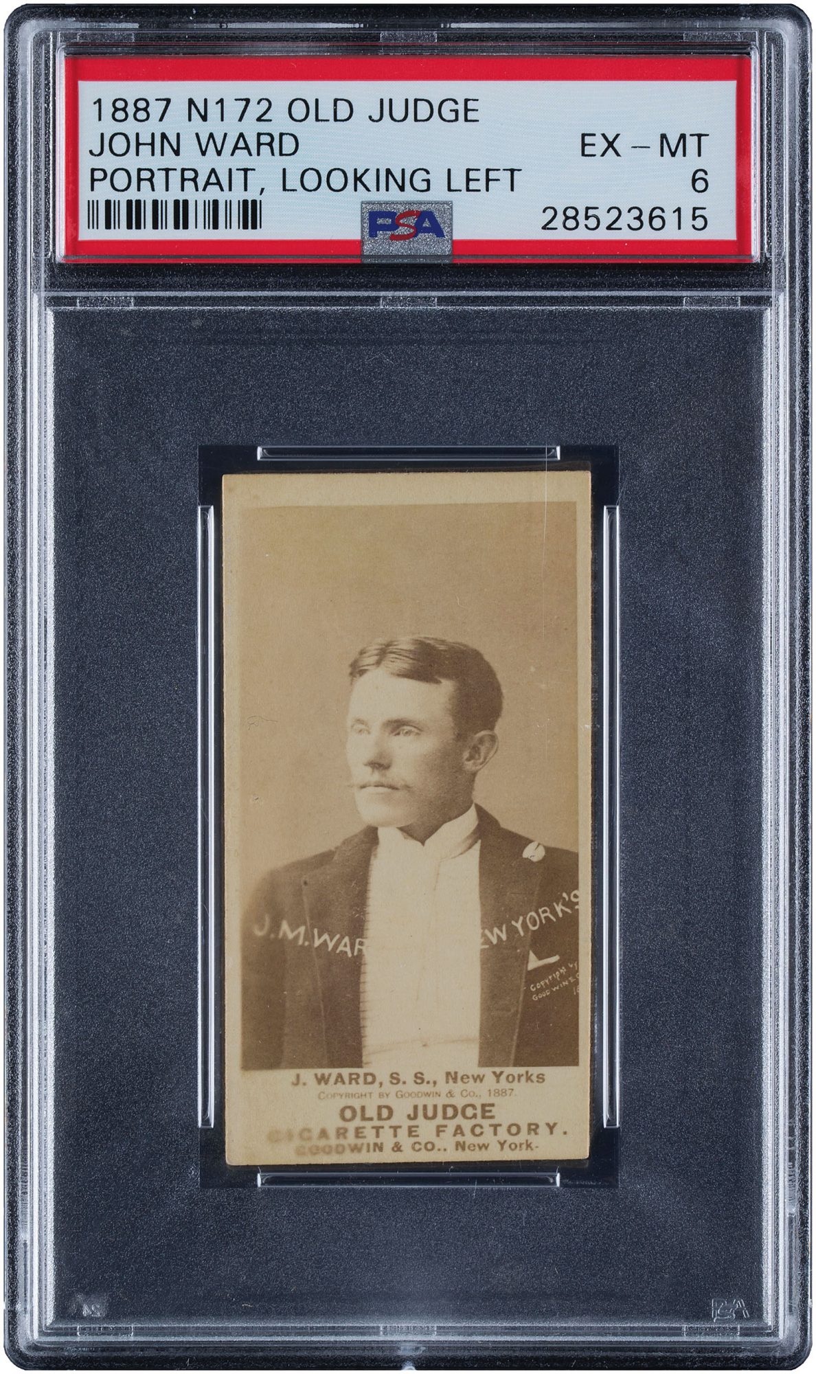 1887 N172 Old Judge John Ward PSA EX-MT 6 for sale RR Auction
