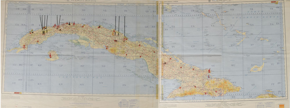 US President John F. Kennedy's personal map of Cuba Cuban Missile Crisis RR Auction