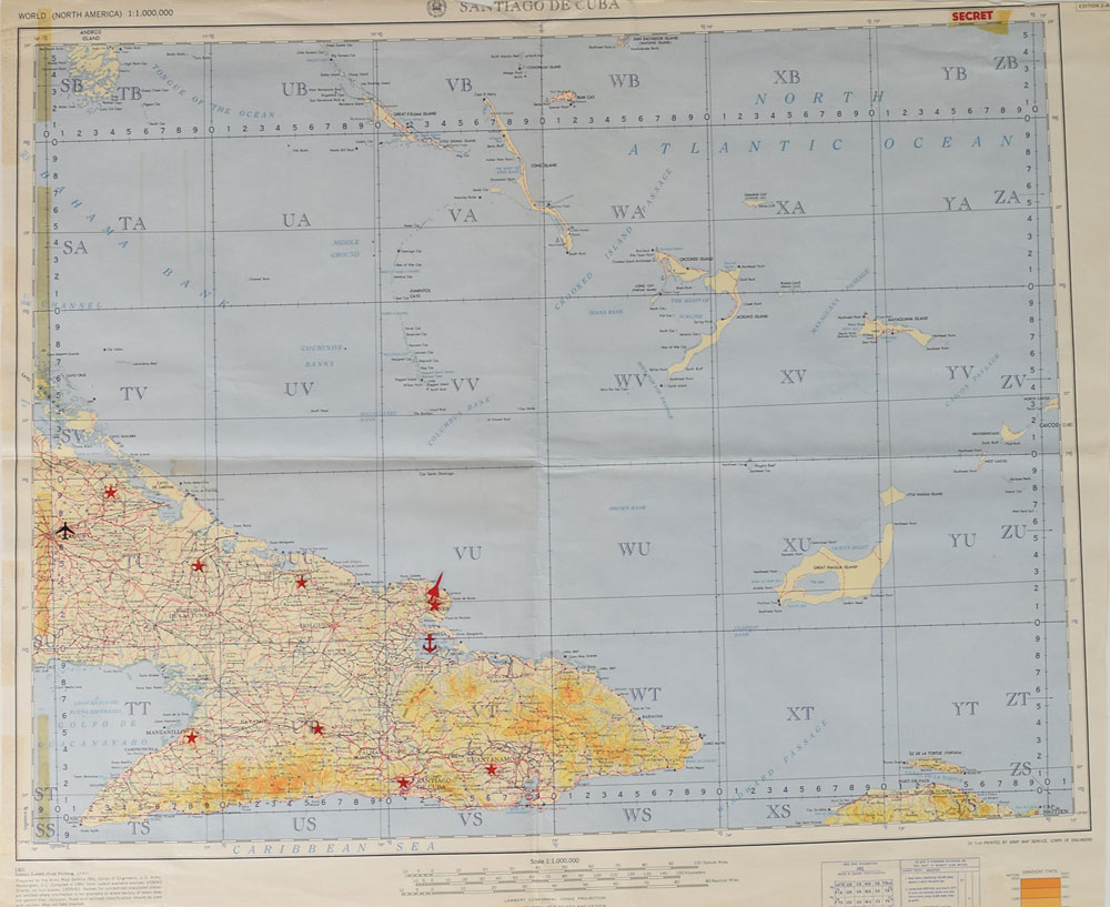 US President John F. Kennedy's personal map of Cuba Cuban Missile Crisis RR Auction