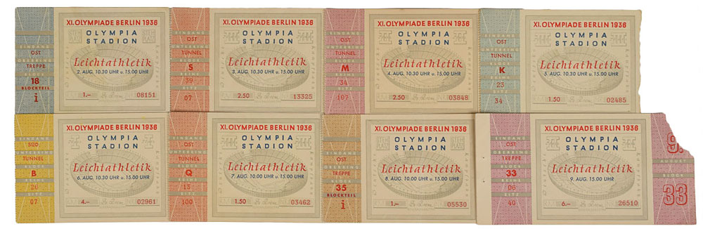 Jesse Owens Olympics tickets memorabilia RR Auction