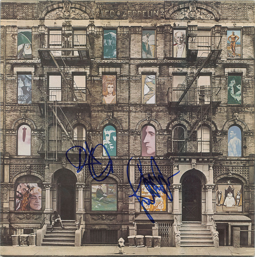 Led Zeppelin "Physical Graffiti" album, autographed by Robert Plant and John Paul Jones. Part of the John Brennan In-Person Autograph Collection. Offered by RR Auction.