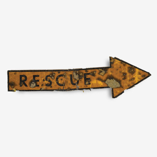 Rescue sign from the hatch of the Apollo 11 Command Module ‘Columbia’