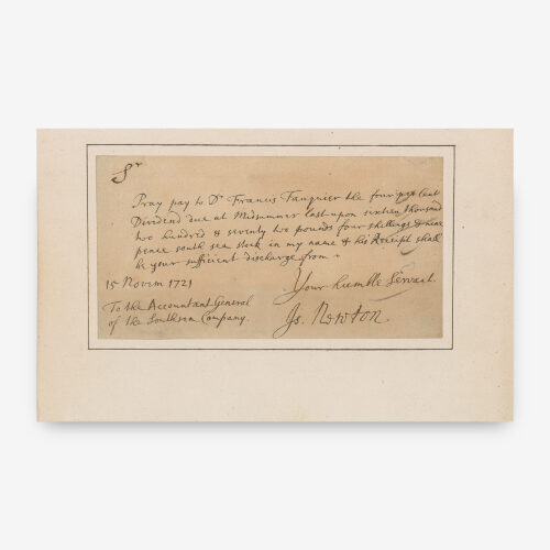 Isaac Newton Signed Document