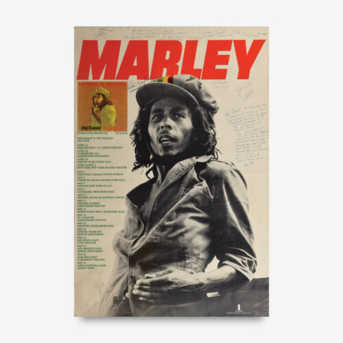 Amazing 1976 tour poster signed by Marley and the Wailers