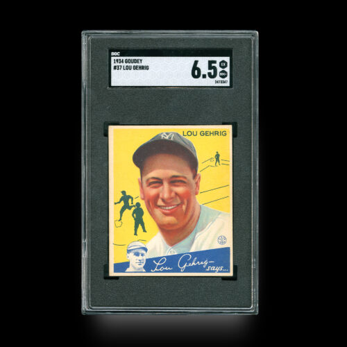 Graded by SGC EX/NM+ 6.5. Brilliant color with a fully focused image of the smiling Lou Gehrig