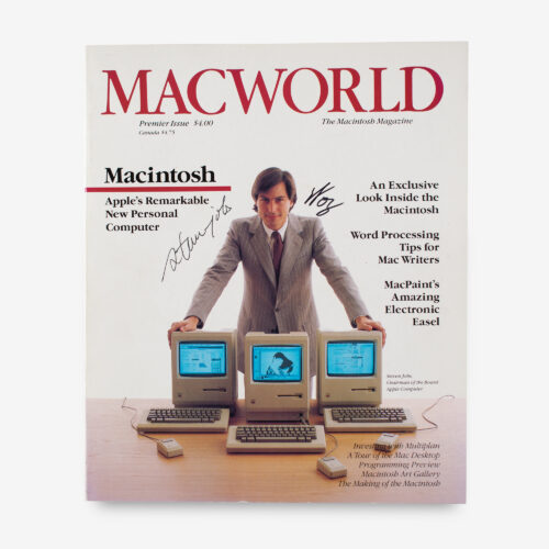 Rare issue of Macworld #1 signed for an Apple insider by Steve Jobs and Steve Wozniak