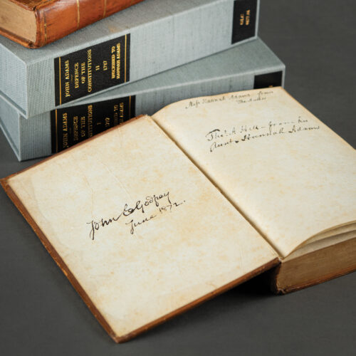 The first two volumes of John Adams's influential Defence of the Constitutions of the United States America, presented to his cousin